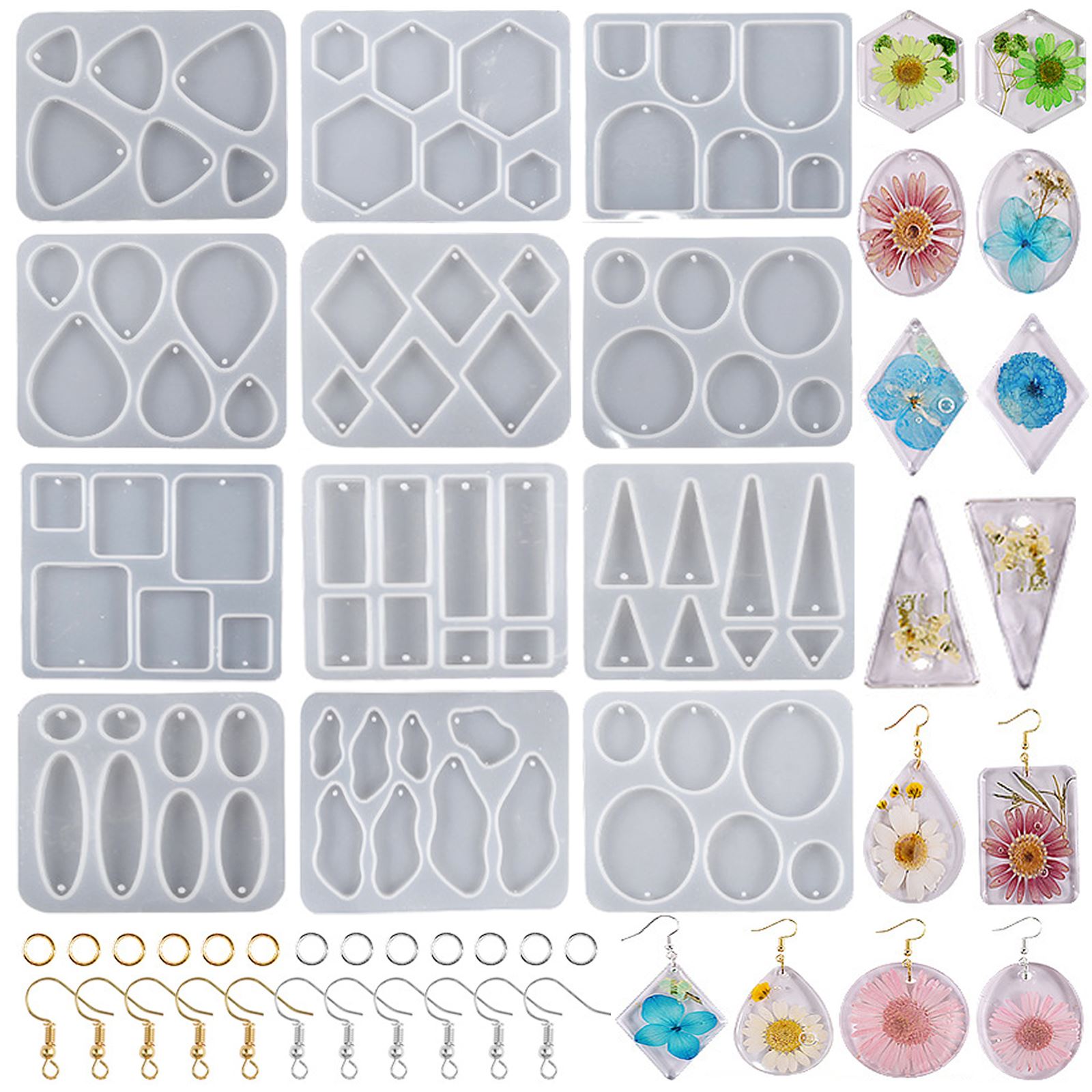 Epoxy Uv Resin Kit - Geometric Earring Pendant Silicone Mold For
