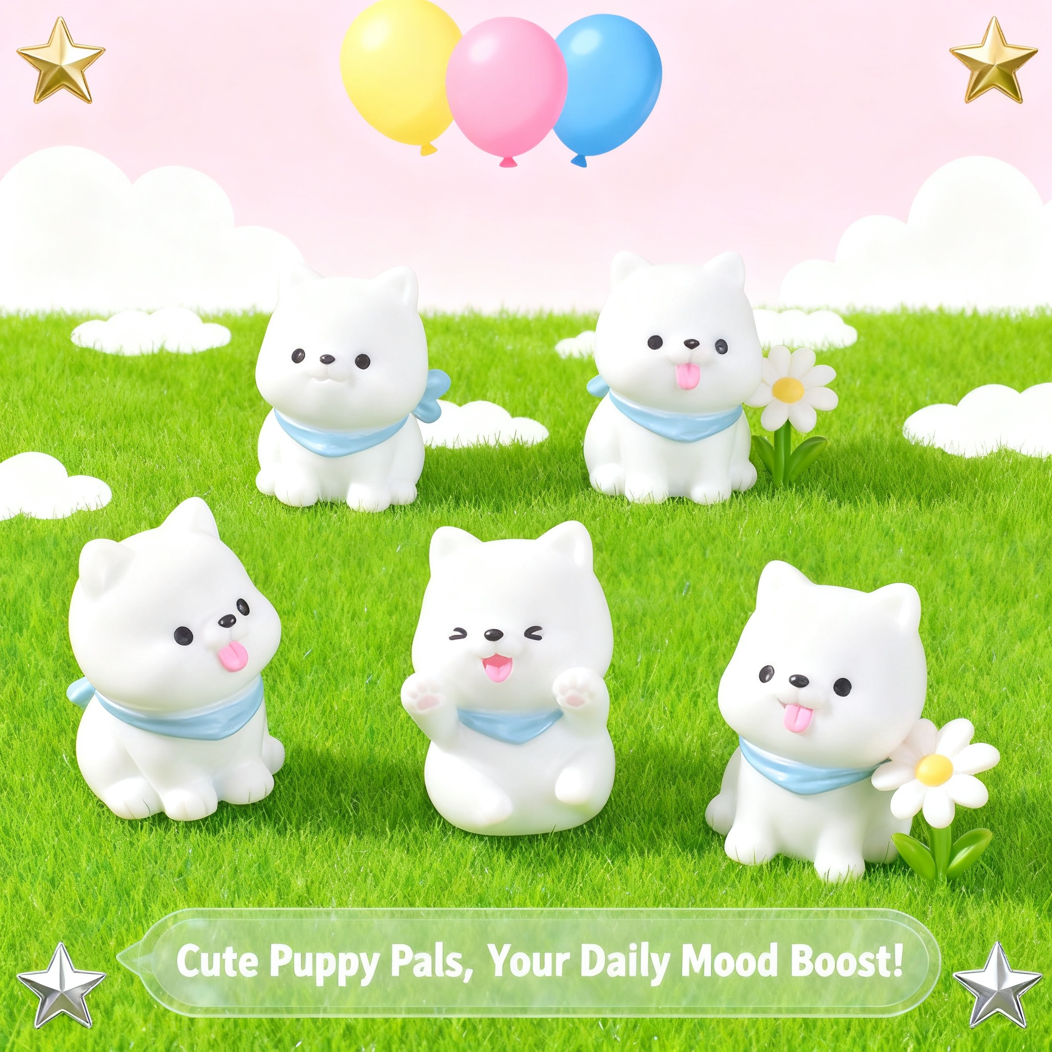 Resin Craft Kit - 4Pcs Set Cute Cartoon Anime Dog