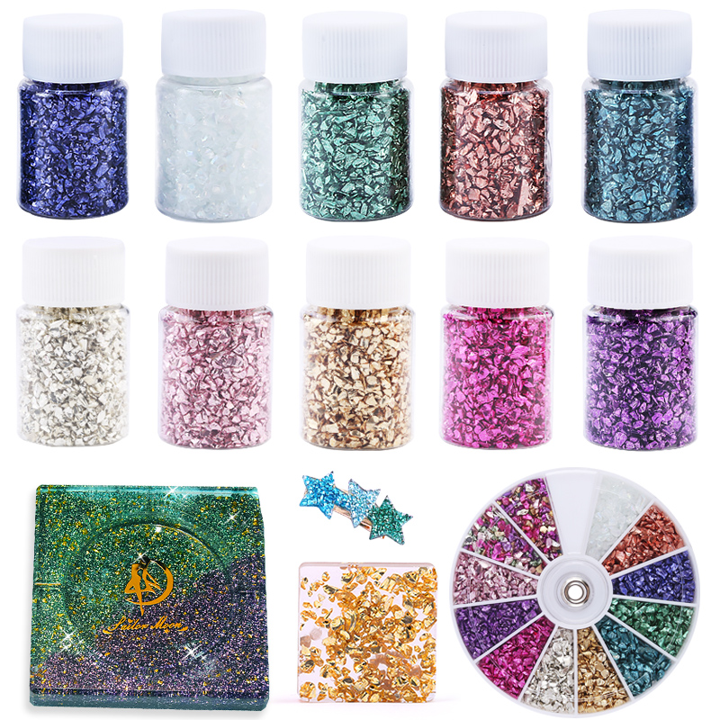 Resin Pigment Set - Epoxy Resin Colorful Metallic Sandstone Nail