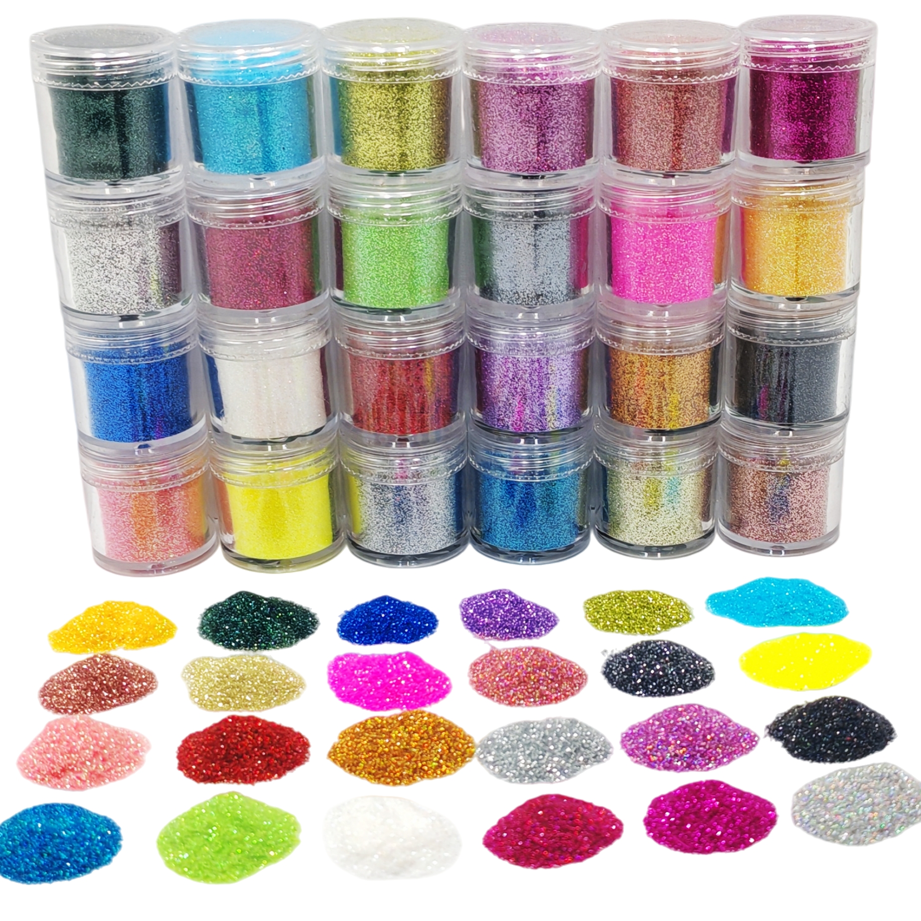Resin Glitter Pack - 24-Color Cosmetic Iridescent Holographic Fine Glitter