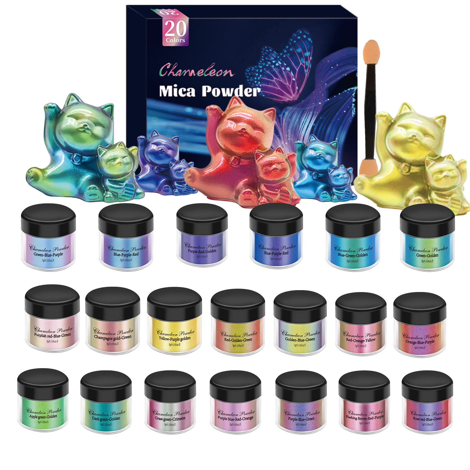 10/20pcs Mirror Chameleons Pig - Resin Pigment Set 리뷰 및 가격