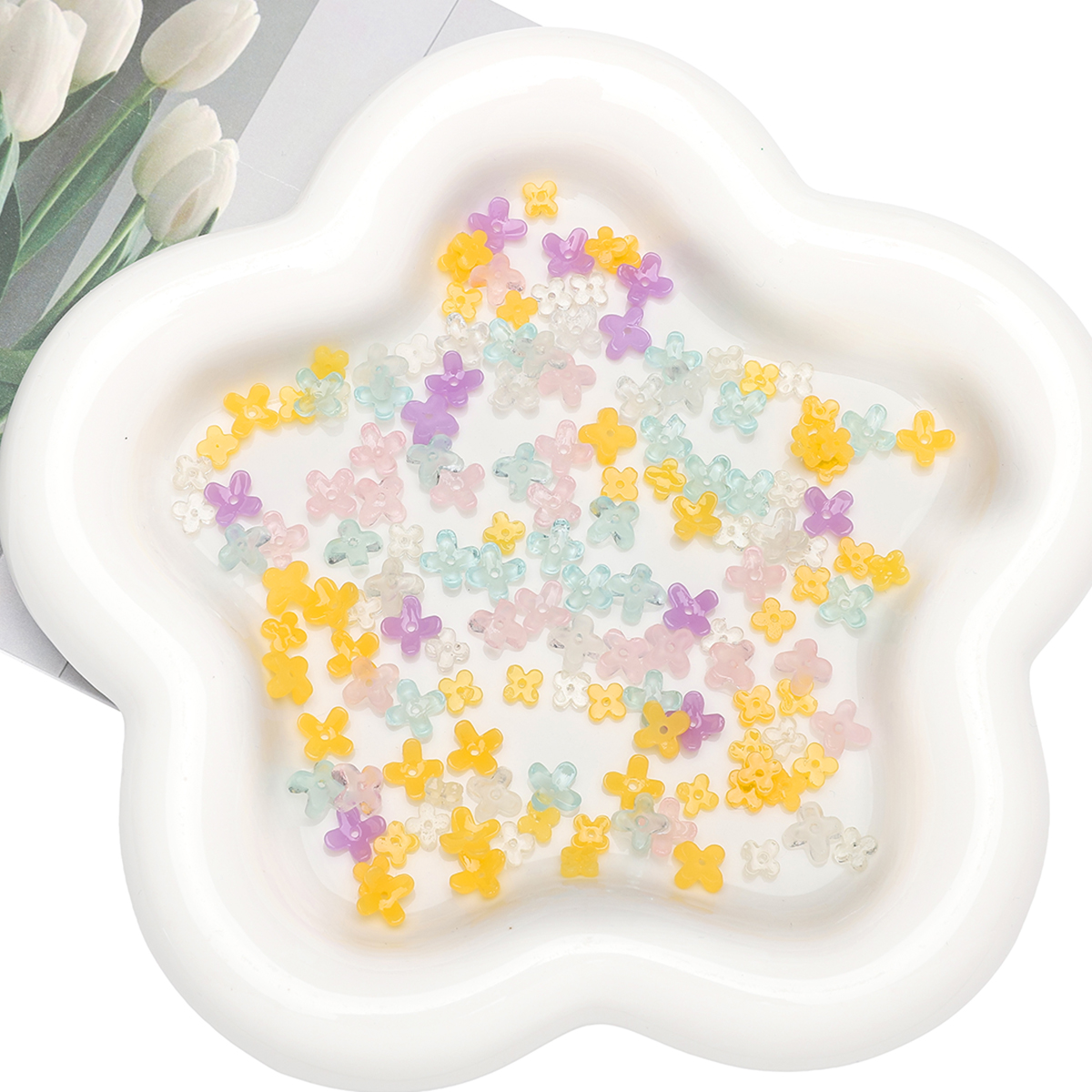 20pcs 5 7mm Resin 4 Petals Flo - Flower Preservation Resin 리뷰 및 가격