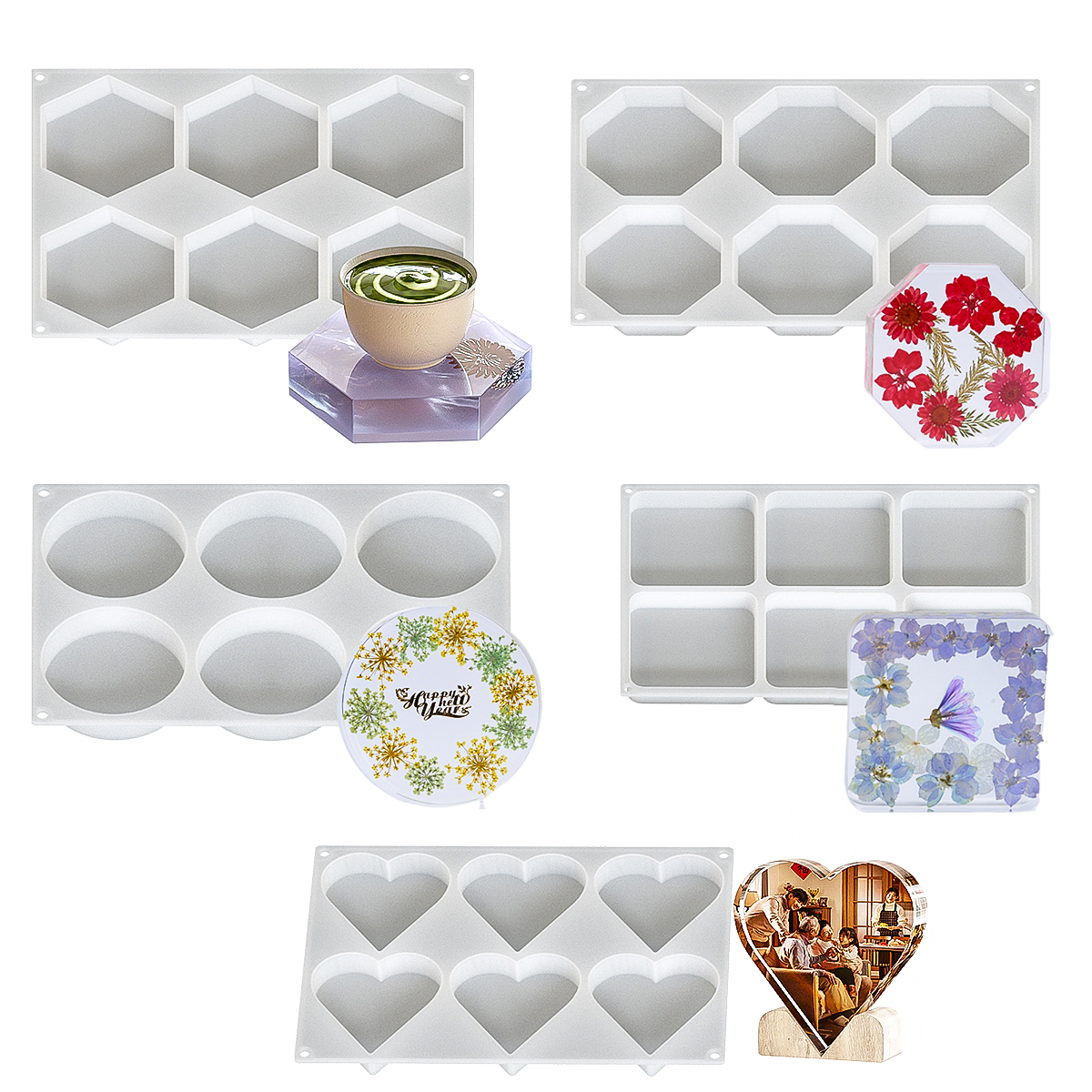 6 Holes Coaster Silicone Mold  - Coaster Mold Round 리뷰 및 가격