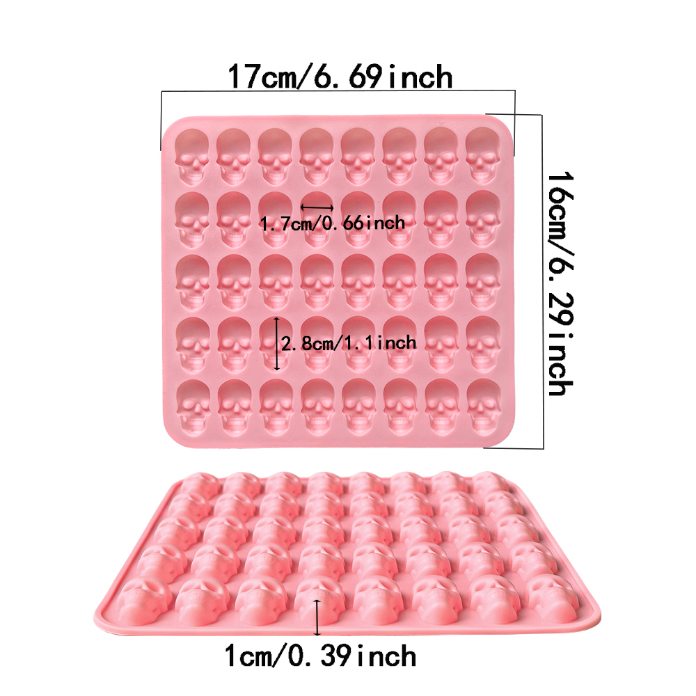 1pc 40 hole skull shaped bakin - Silicone Mold Tray 리뷰 및 가격