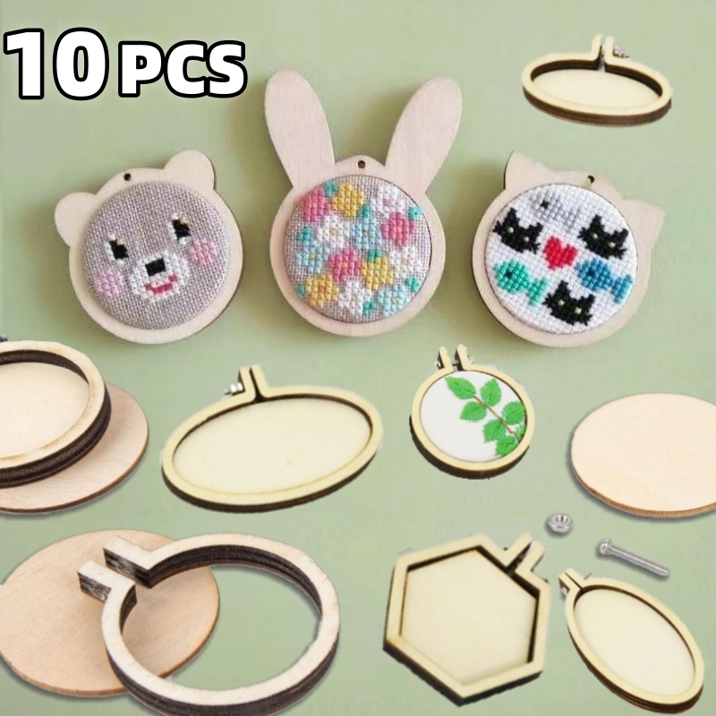 10PCS Mini Embroidery Hoop Woo - Wood Ring Blank 리뷰 및 가격