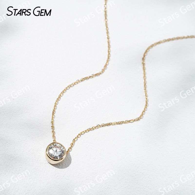 18K Gold 6.4mm 1.0ct Round Bri - Bezels Set Pendant 리뷰 및 가격