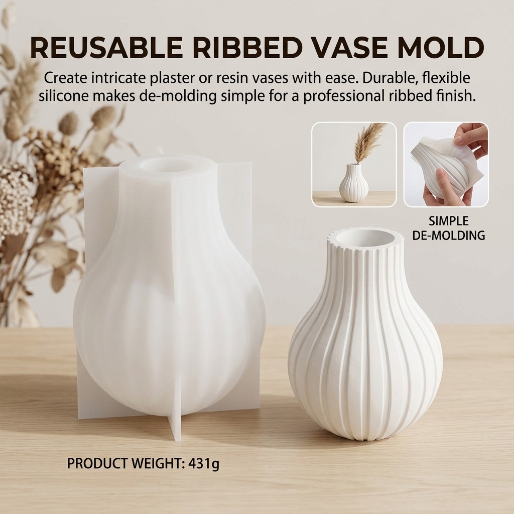 Silicone Vase Mold with Stripe - Resin Craft Ideas 리뷰 및 가격