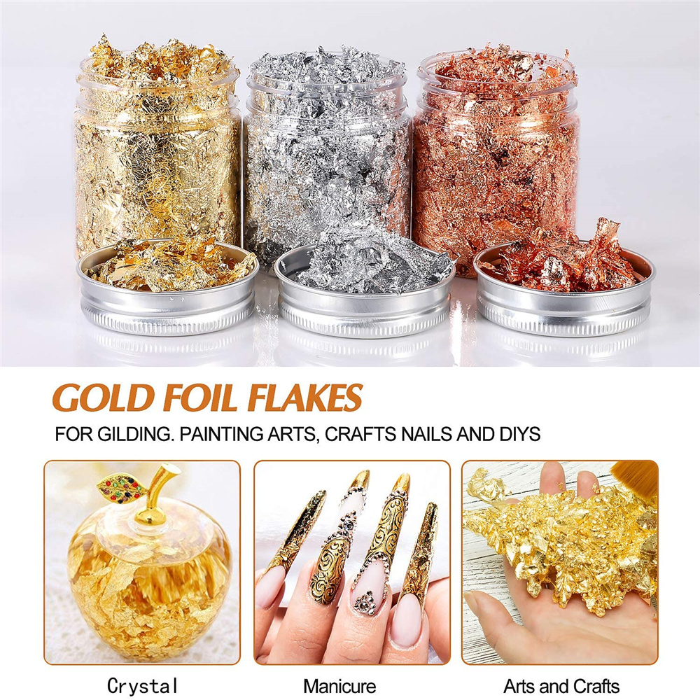 Imitation Rose Gold Silver Cop - Gold Foil Flakes 리뷰 및 가격