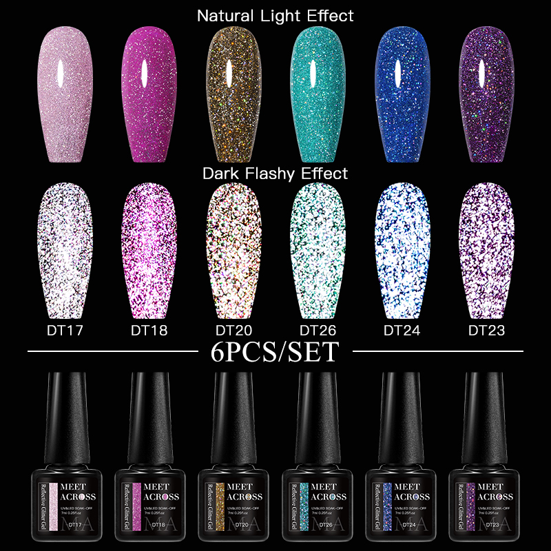 6Pcs Glitter Nail Gel Polish S - Resin Glitter Pack 리뷰 및 가격