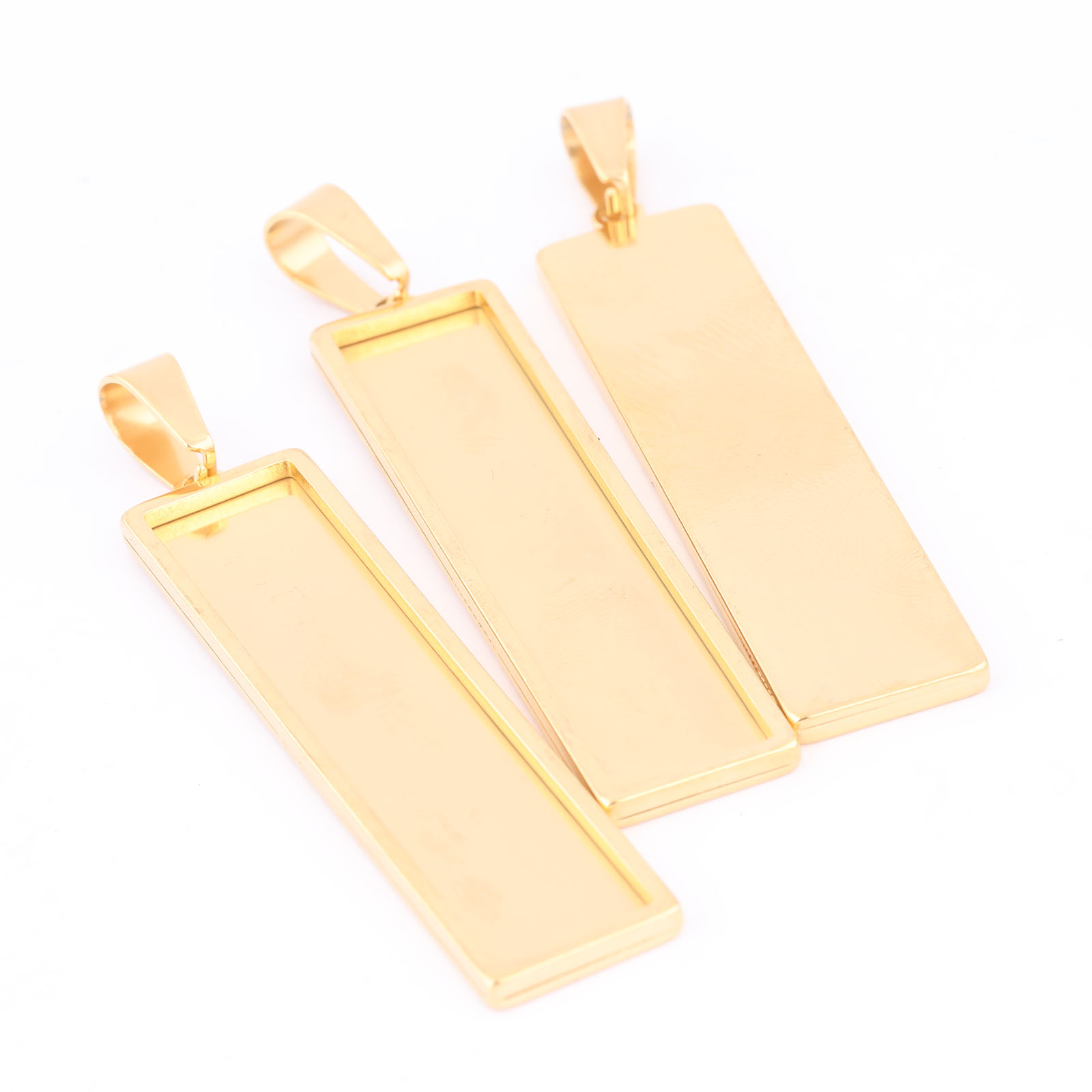 5pcs Stainless Steel Gold Plat - Bezels Set Pendant 리뷰 및 가격
