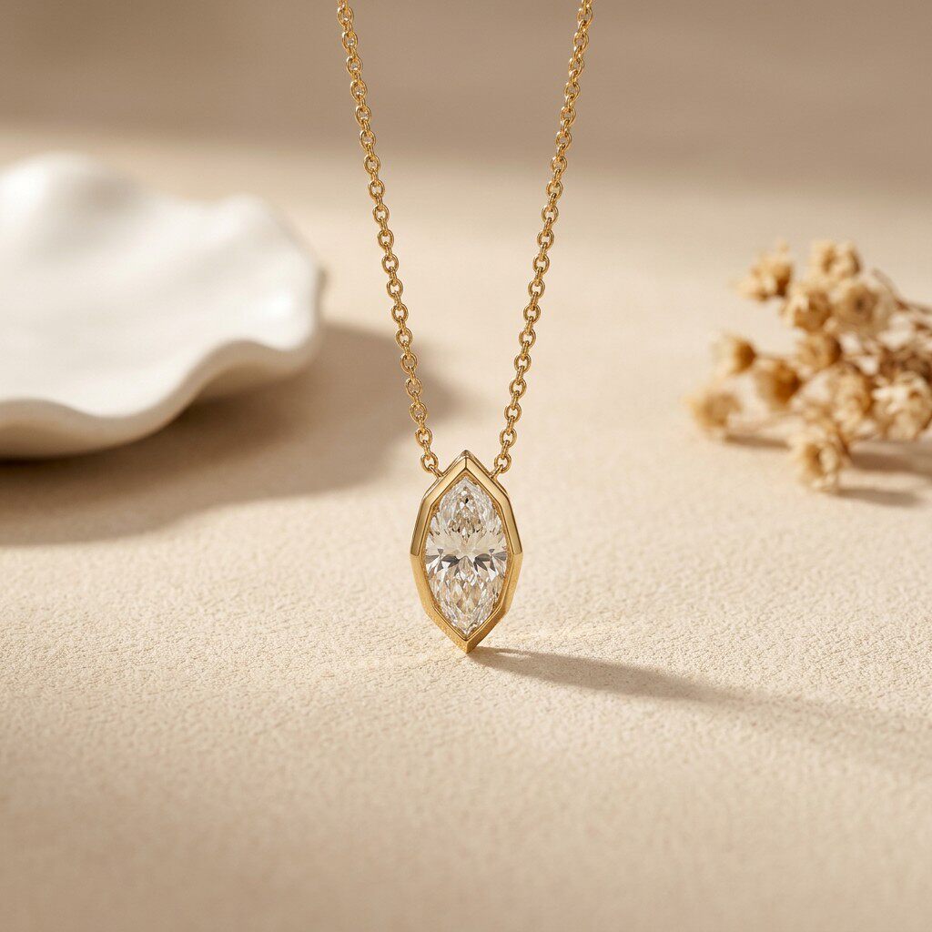 3Carat Bezel Set Marquise Cut  - Bezels Set Pendant 리뷰 및 가격