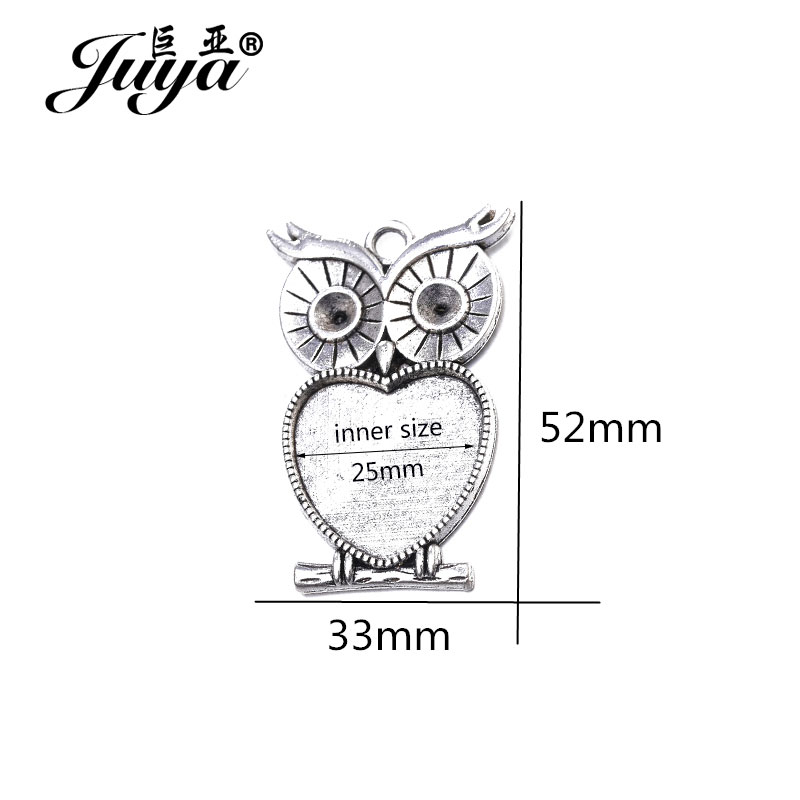 5pcs/lot 25mm Heart Shape Owl  - Bezels Set Pendant 리뷰 및 가격