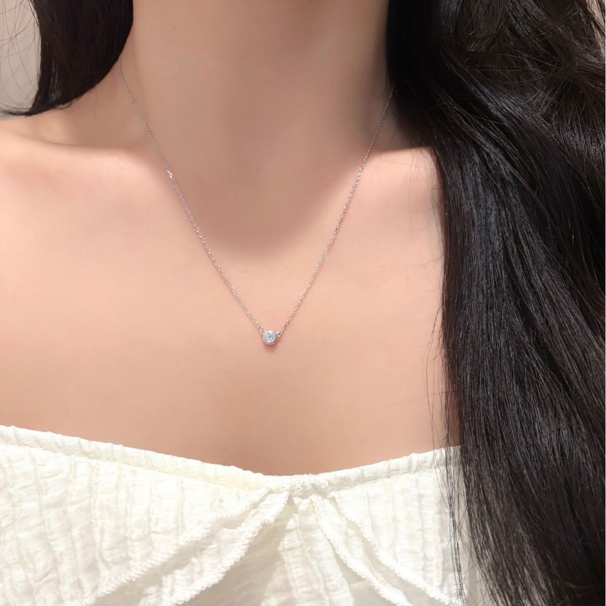 S925 Sterling Silver Moissanit - Bezels Set Pendant 리뷰 및 가격