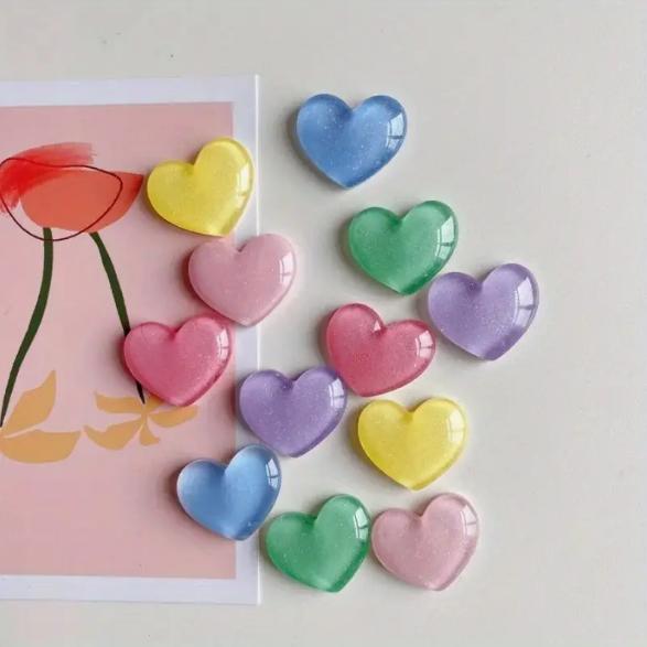 6pcs Colorful Heart Shaped Fri - Resin Glitter Pack 리뷰 및 가격