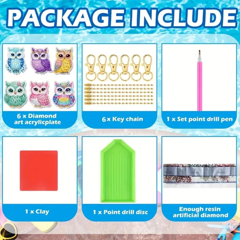 6-piece/set DIY Diamond Keycha - Resin Craft Kit 리뷰 및 가격