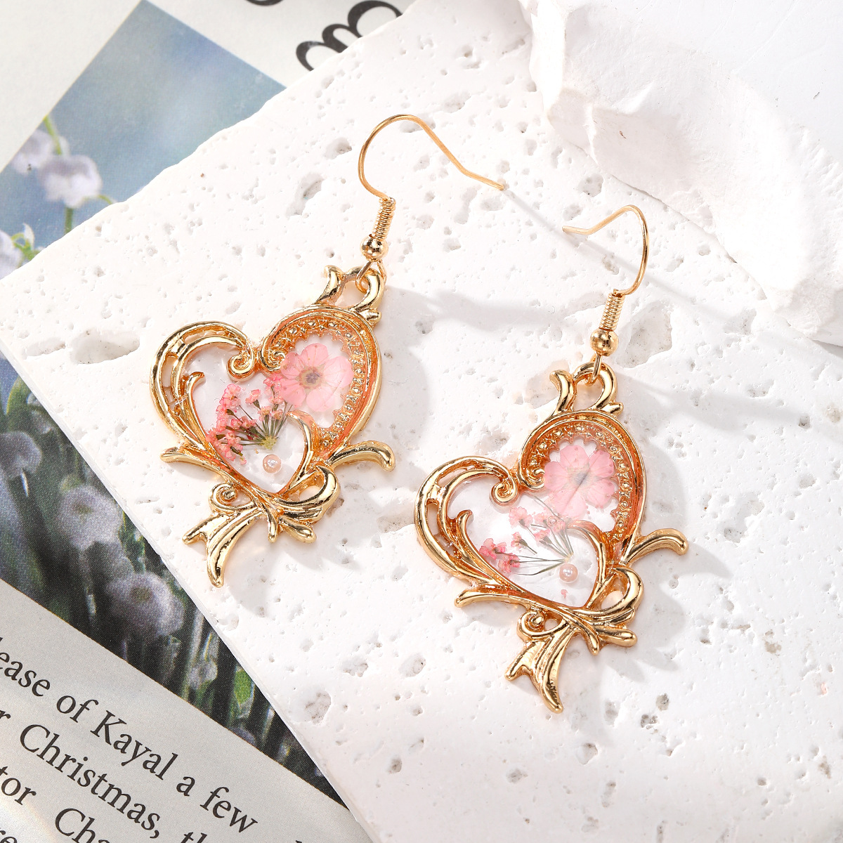New Dried Flower Dangle Earrin - Dried Flower Bulk 리뷰 및 가격