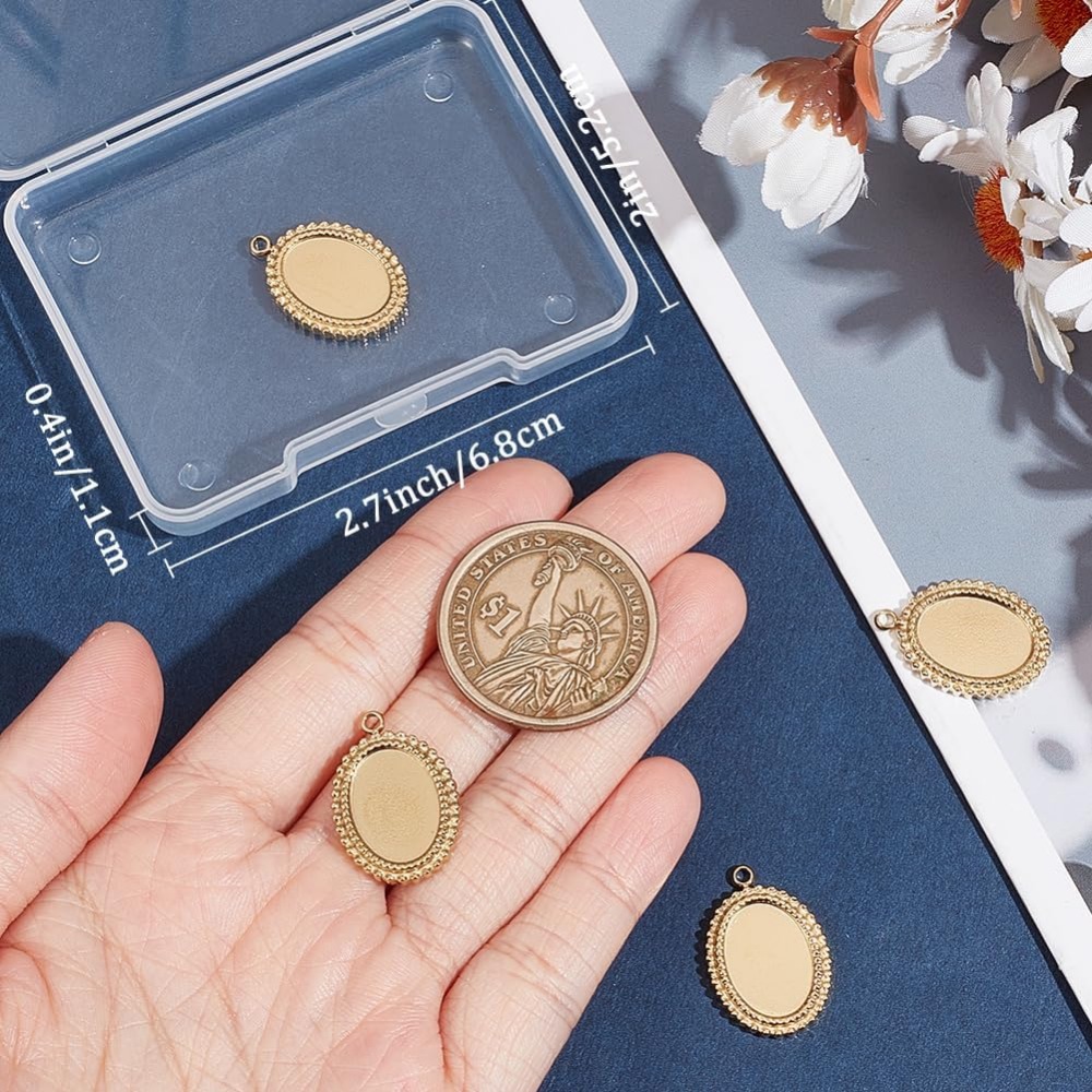 6Pcs Cabochon Settings Charms  - Bezels Set Pendant 리뷰 및 가격