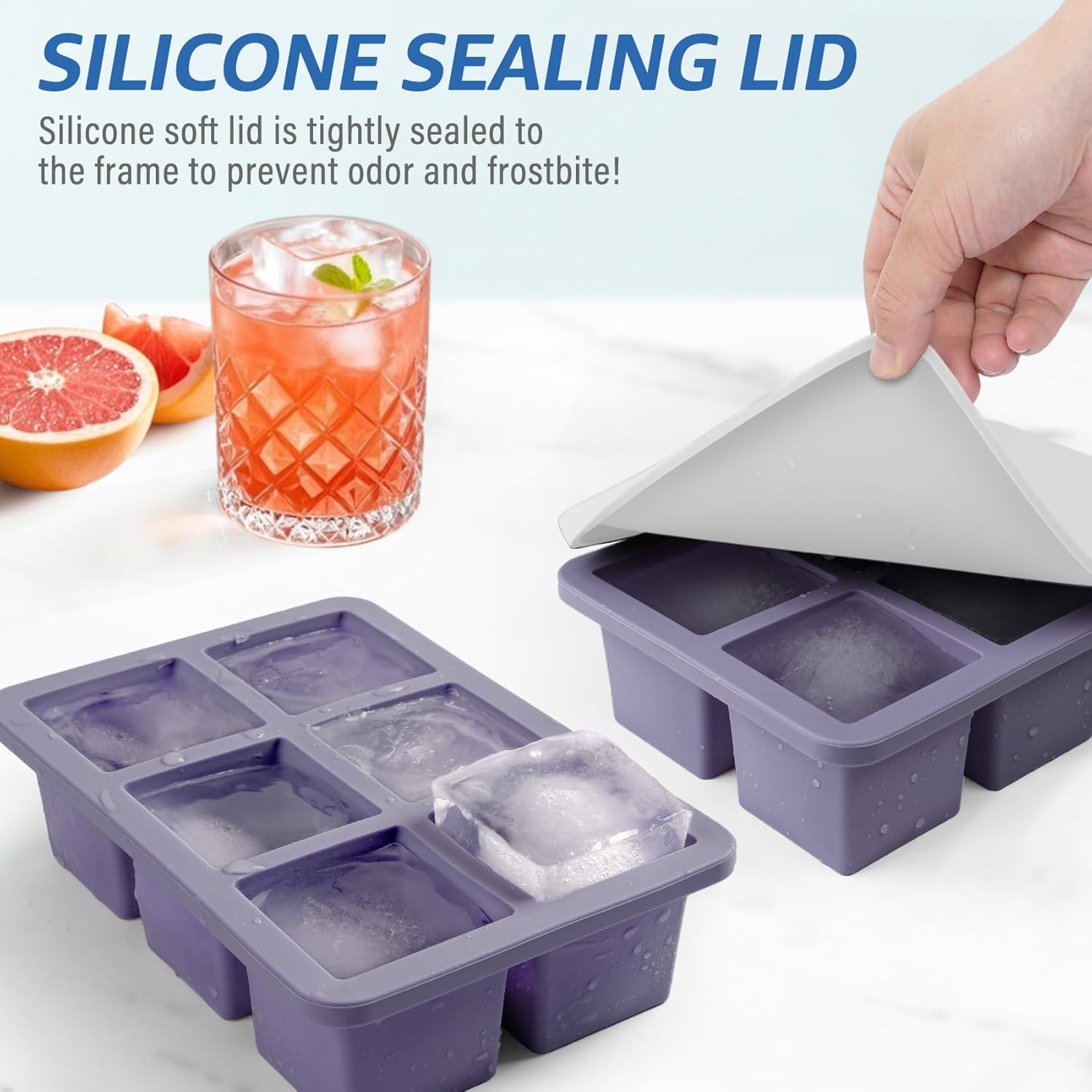 2pack Large Silicone Ice Cube  - Silicone Mold Tray 리뷰 및 가격