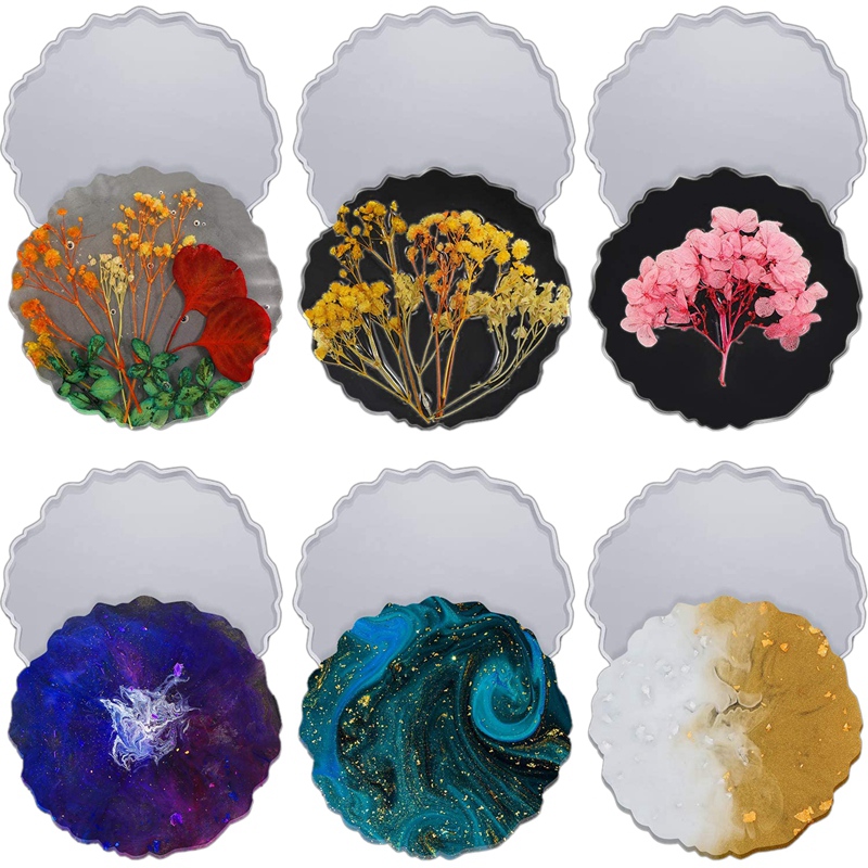 6 Pieces Resin Coaster Mold La - Geode Mold Silicone 리뷰 및 가격