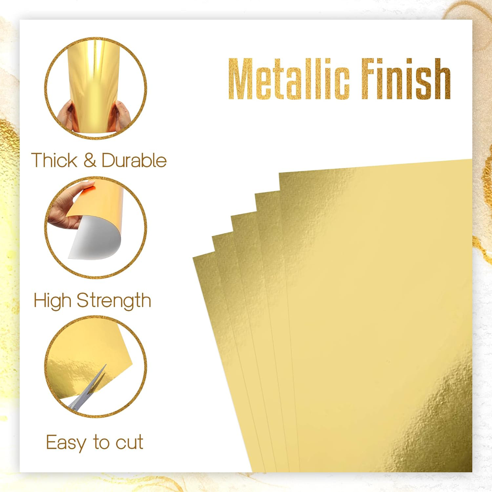 10 Sheets A4 Size Metallic Gol - Gold Foil Flakes 리뷰 및 가격