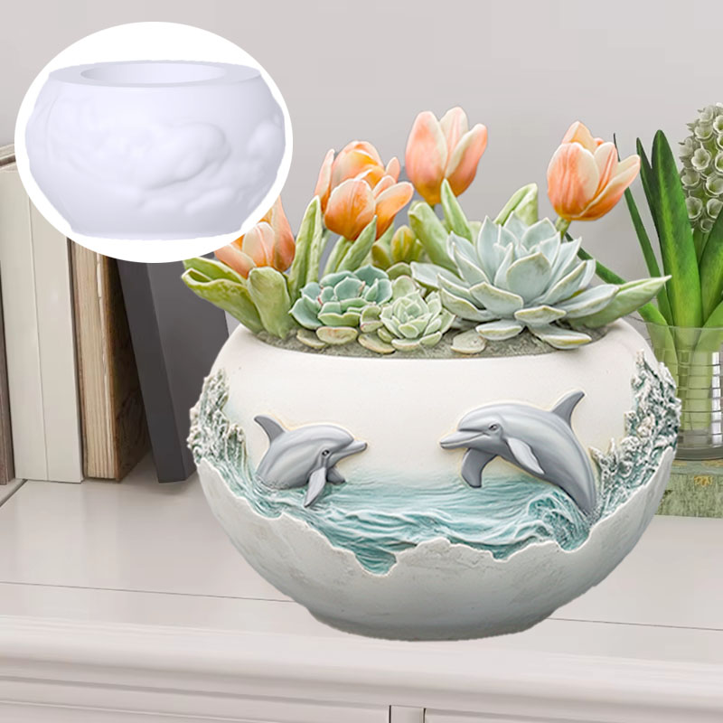 Couple dolphin relief succulen - Resin Ocean Wave Mold 리뷰 및 가격