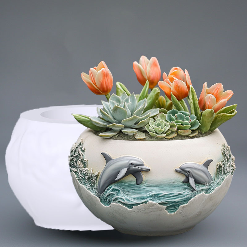 Couple dolphin relief succulen - Resin Ocean Wave Mold 리뷰 및 가격