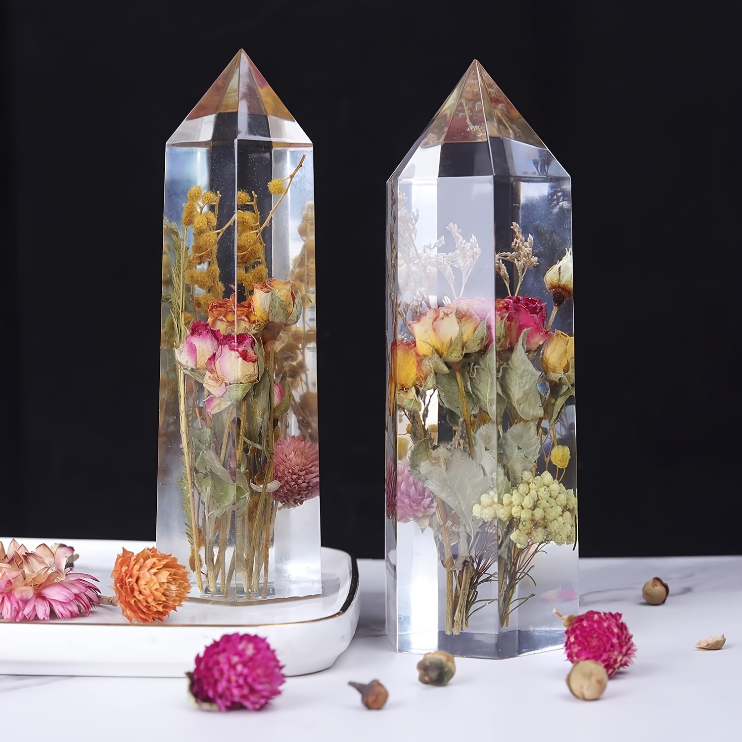 1Pcs Crystal Tower Resin Silic - Flower Preservation Resin 리뷰 및 가격