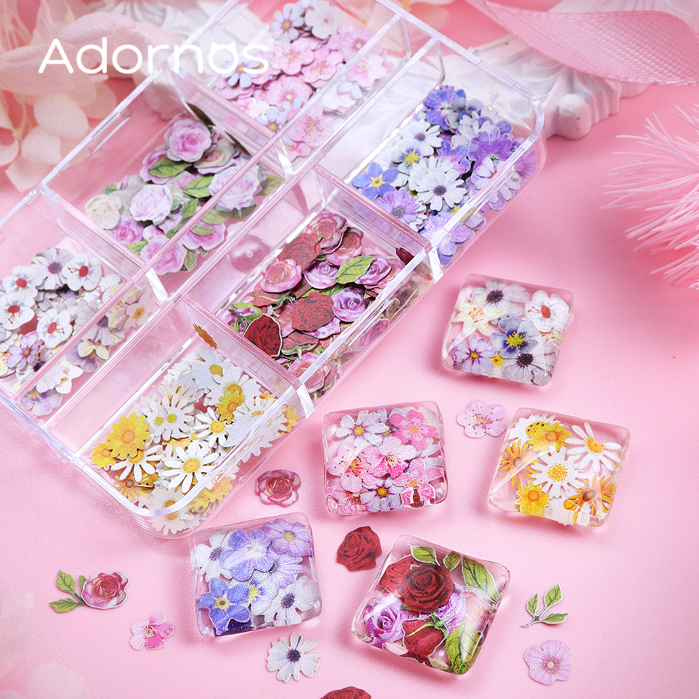 6 Grids Flowers Wood Pulp Chip - Flower Preservation Resin 리뷰 및 가격