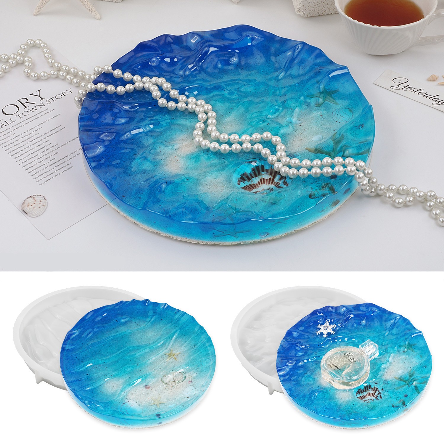 Sea Wave Tray Crystal Epoxy Re - Resin Ocean Wave Mold 리뷰 및 가격