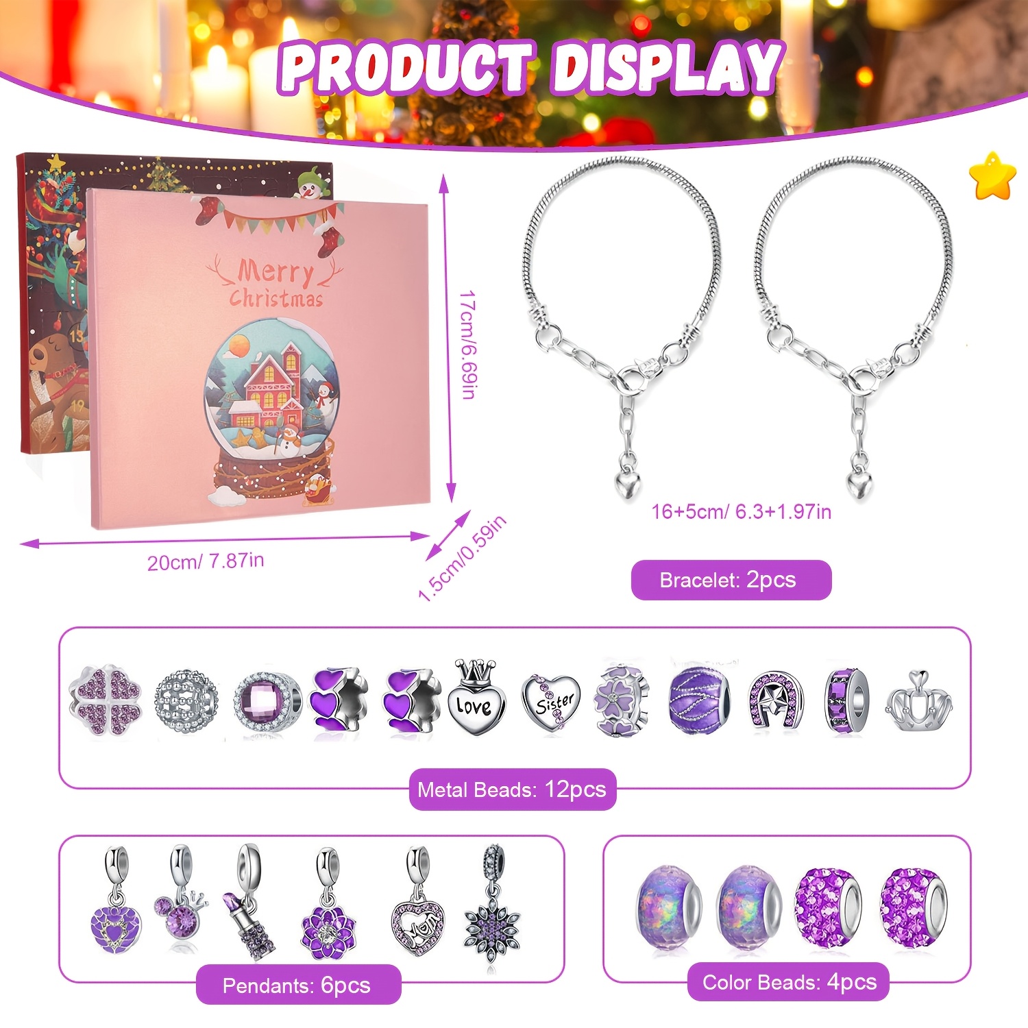 Christmas purple beads DIY jew - Resin Jewelry Kit 리뷰 및 가격