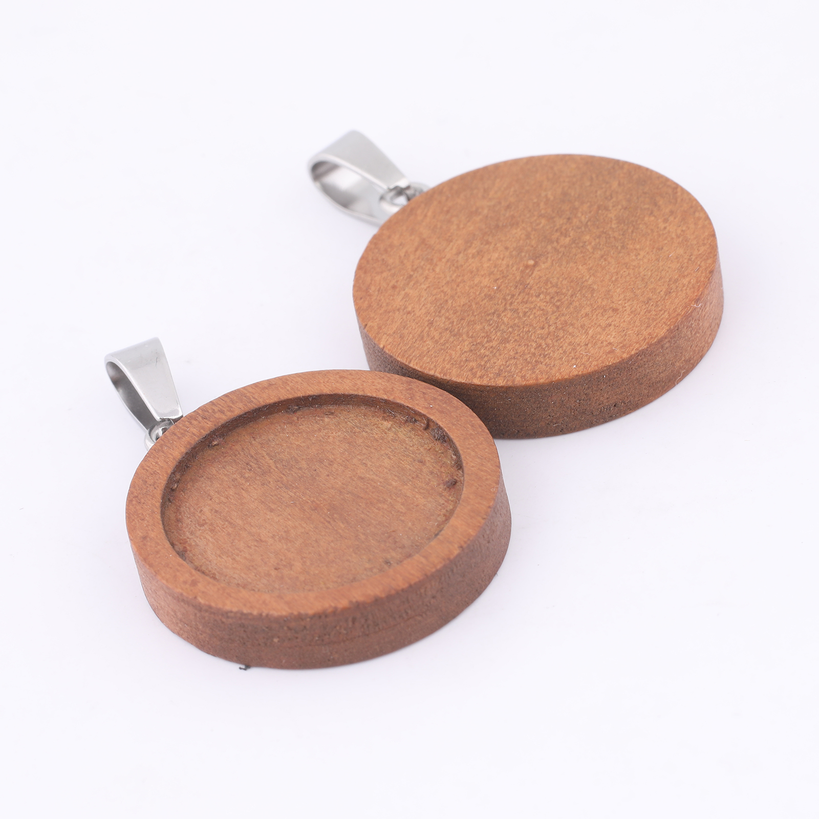 10pcs 20mm Round Wood Cabochon - Bezels Set Pendant 리뷰 및 가격