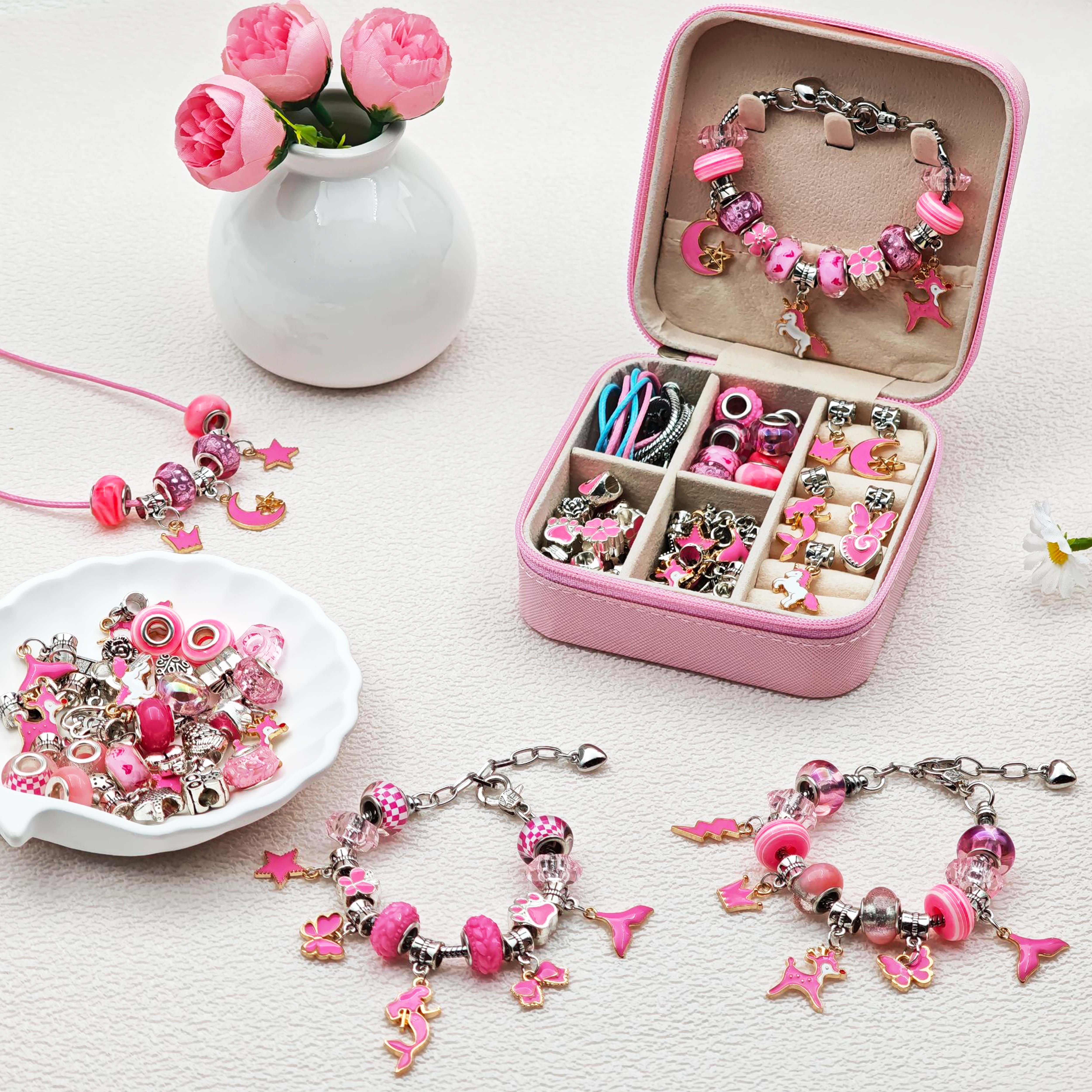 68pcs pink beaded jewelry set, - Resin Craft Kit 리뷰 및 가격