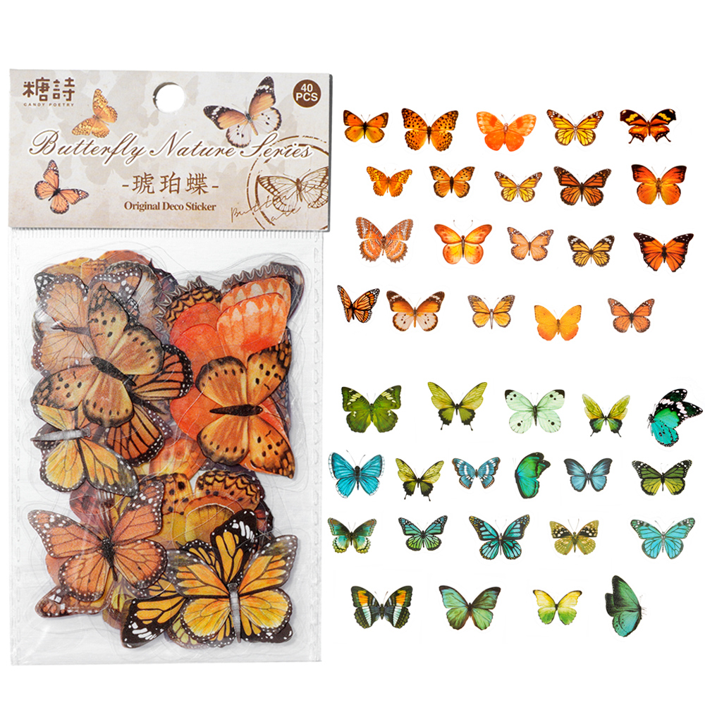 40pcs Colorful Butterfly Wings - Gold Foil Flakes 리뷰 및 가격