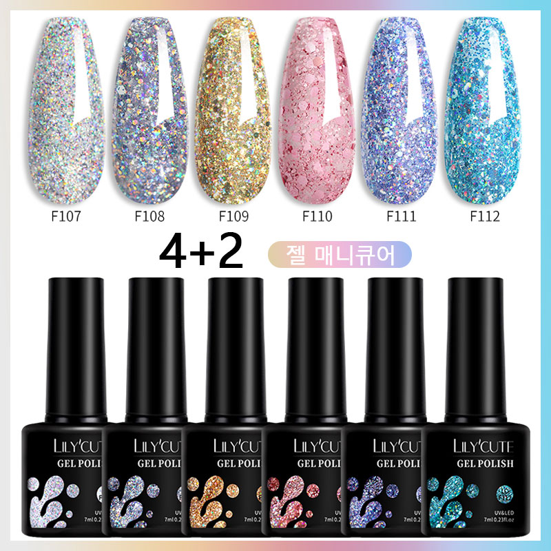 LILYCUTE 7ml 6Pcs/Set Glitter  - Resin Glitter Pack 리뷰 및 가격